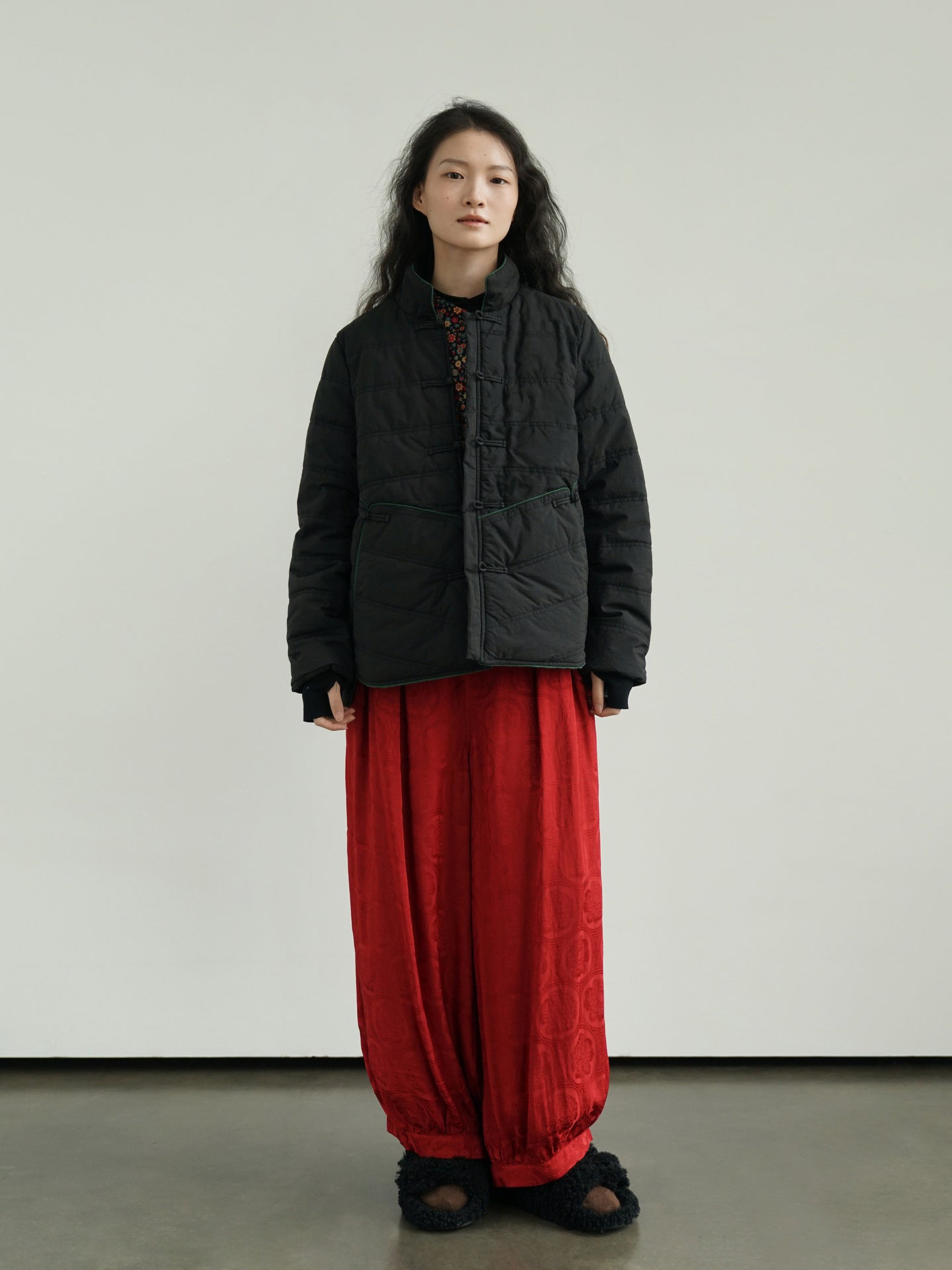 ２色展開◇軽量  暖か コットン スタンドカラー 中綿ジャケット◇