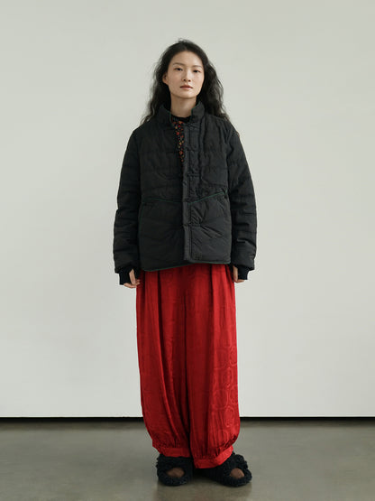 ２色展開◇軽量  暖か コットン スタンドカラー 中綿ジャケット◇