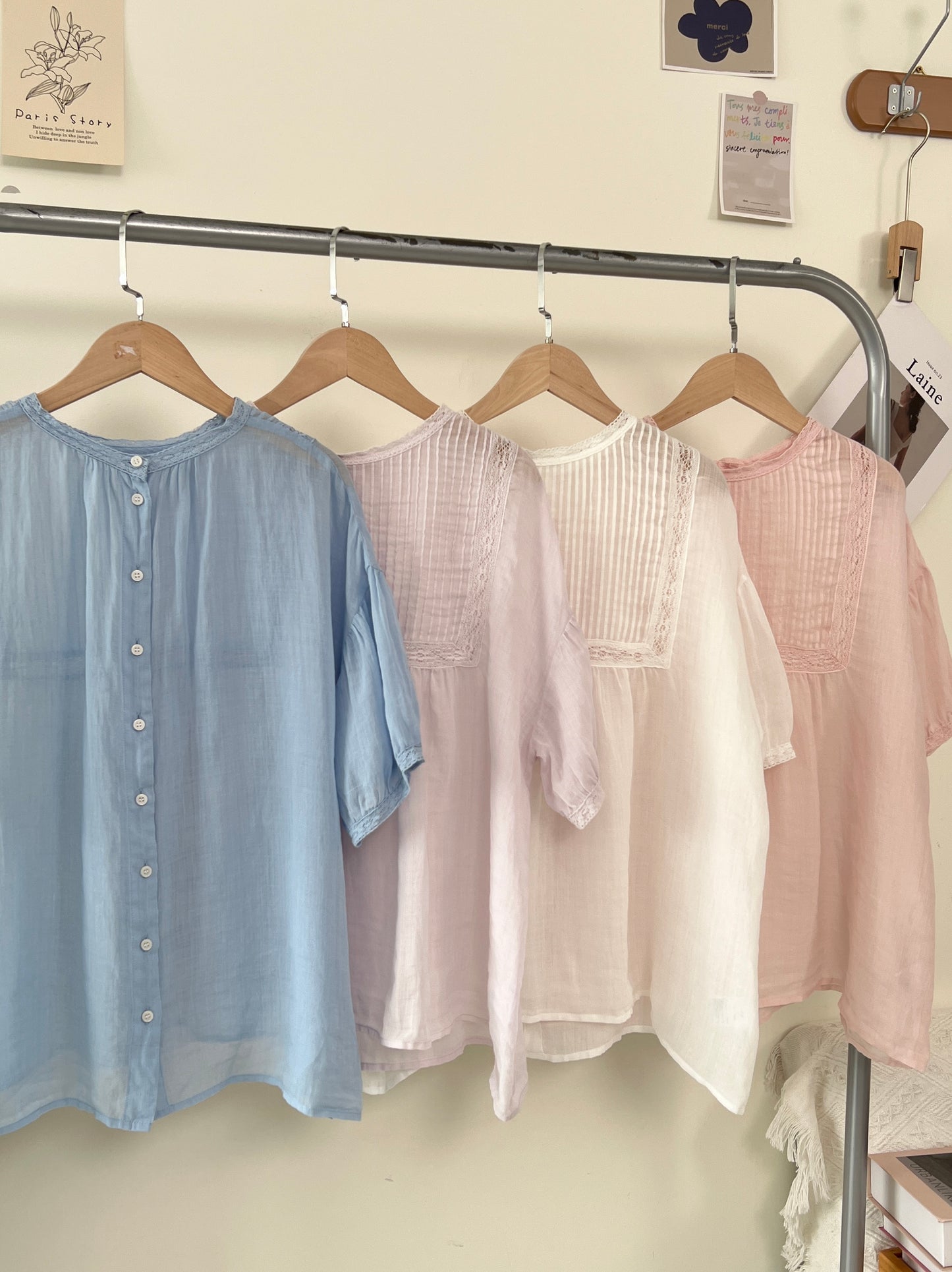 4色展開◇苧麻ラミー ピンタックシャツ◇
