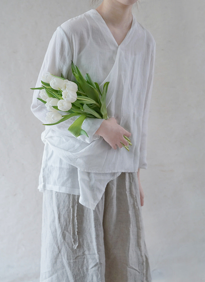 ◇ハイカウントラミー ショートカシュクールシャツ◇