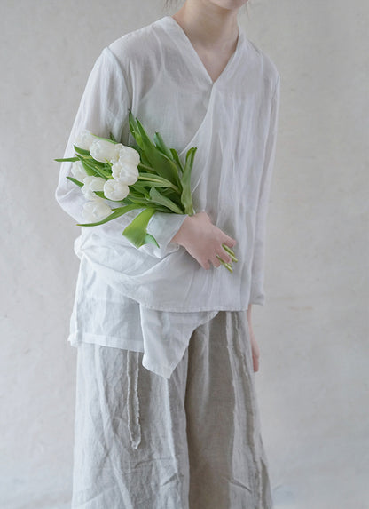 ◇ハイカウントラミー ショートカシュクールシャツ◇