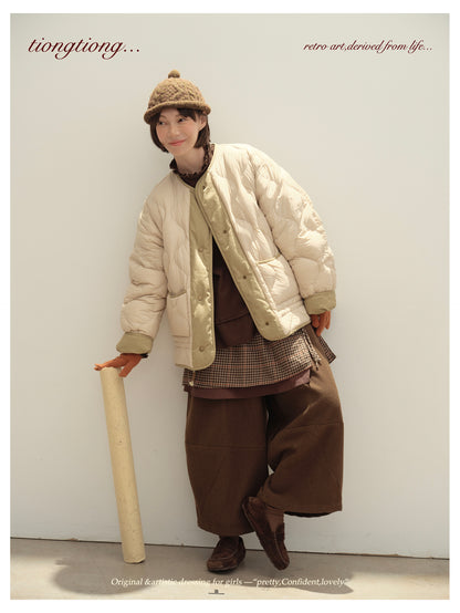 ✩ばっちり防寒✩ゆったり リバーシブル コットン ダウンジャケット✩