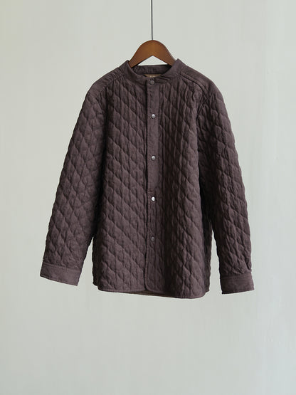 6色展開△中綿バンドカラーシャツ△