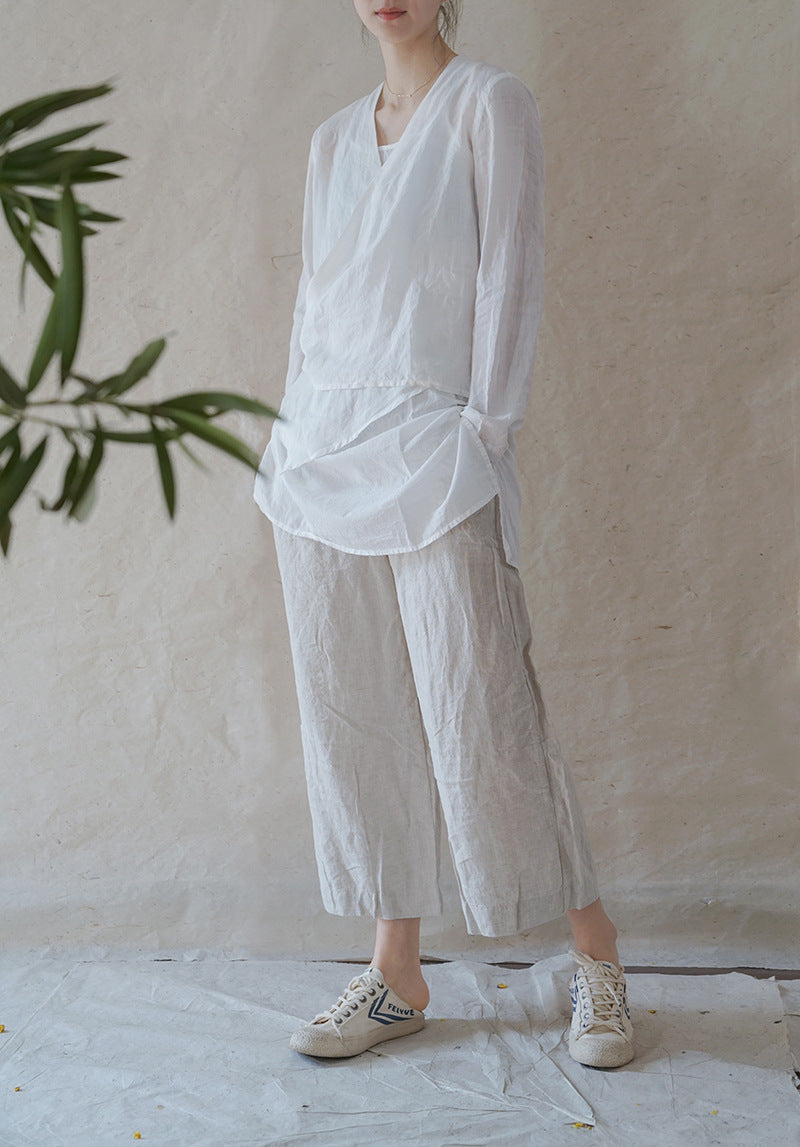 ◇ハイカウントラミー ショートカシュクールシャツ◇