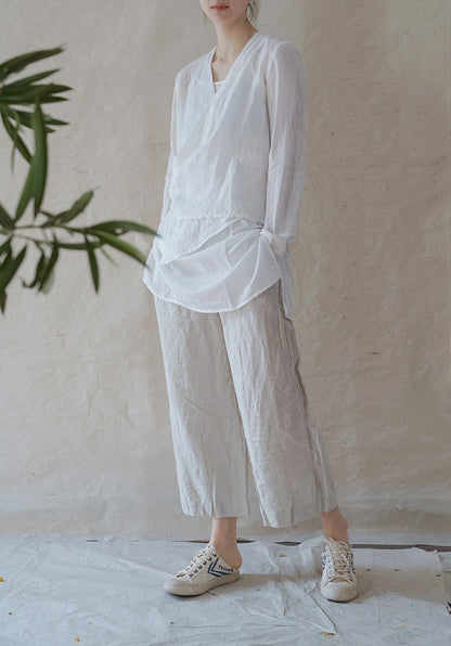 ◇ハイカウントラミー ショートカシュクールシャツ◇