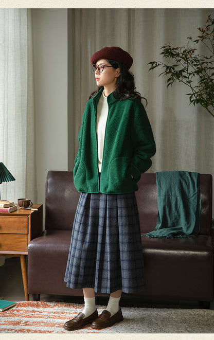 3色展開✩ゆったりシルエット✩ドロップショルダーフリース ジャケット△S/Mサイズ