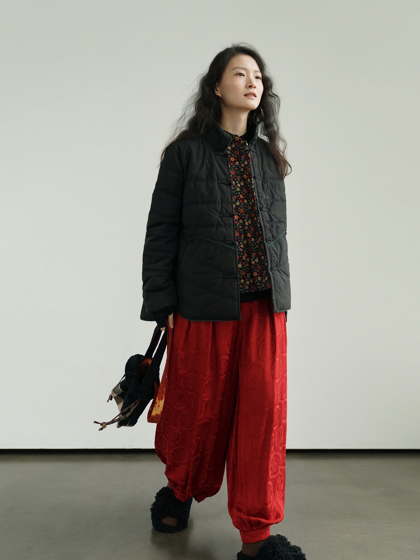 ２色展開◇軽量  暖か コットン スタンドカラー 中綿ジャケット◇