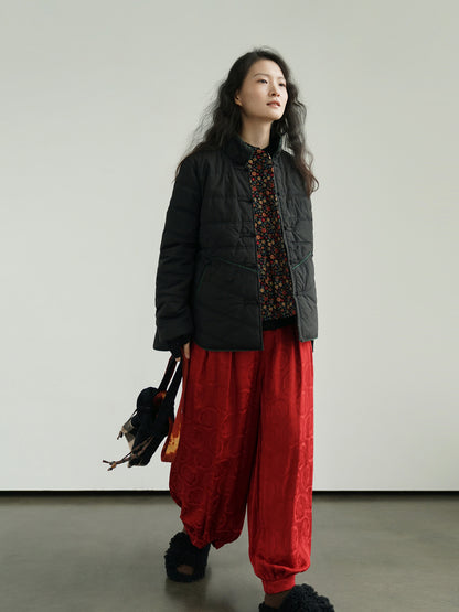 ２色展開◇軽量  暖か コットン スタンドカラー 中綿ジャケット◇