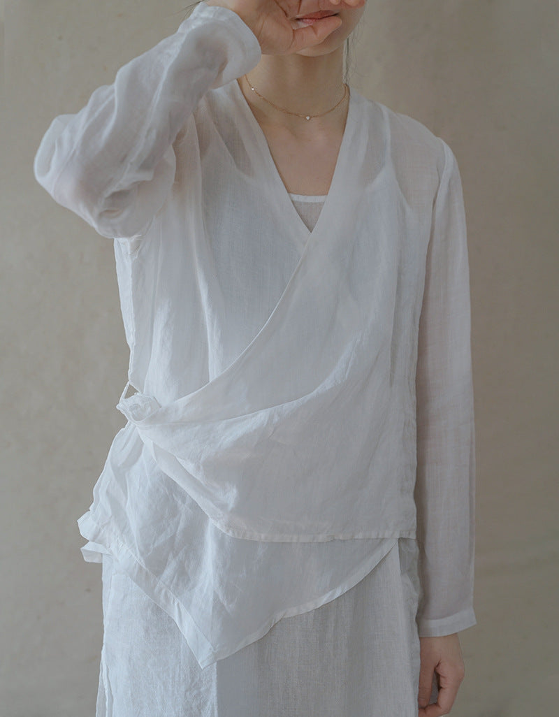 ◇ハイカウントラミー ショートカシュクールシャツ◇