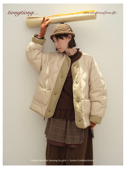 ✩ばっちり防寒✩ゆったり リバーシブル コットン ダウンジャケット✩