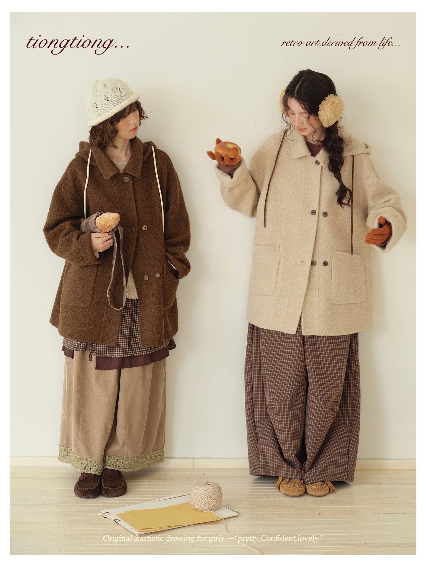 ２色展開◇ダブルフェイスウールで暖かドロップショルダーゆったり ショートコート◇