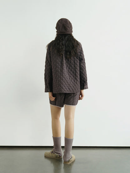 6色展開△中綿バンドカラーシャツ△