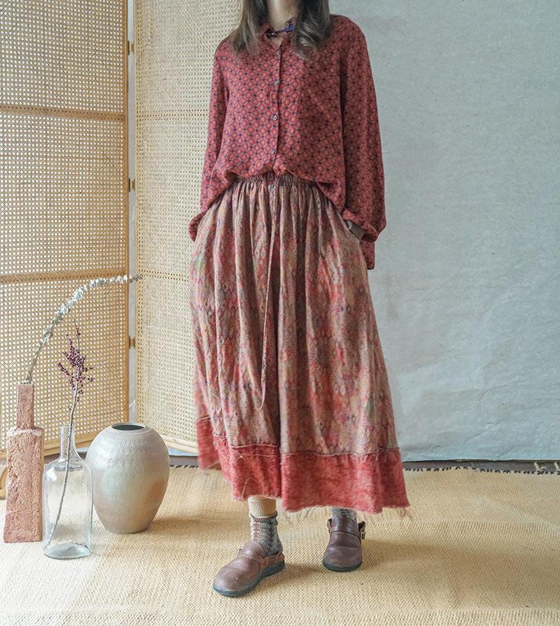 2色展開◇コットンプリント ロングスリーブシャツ◇