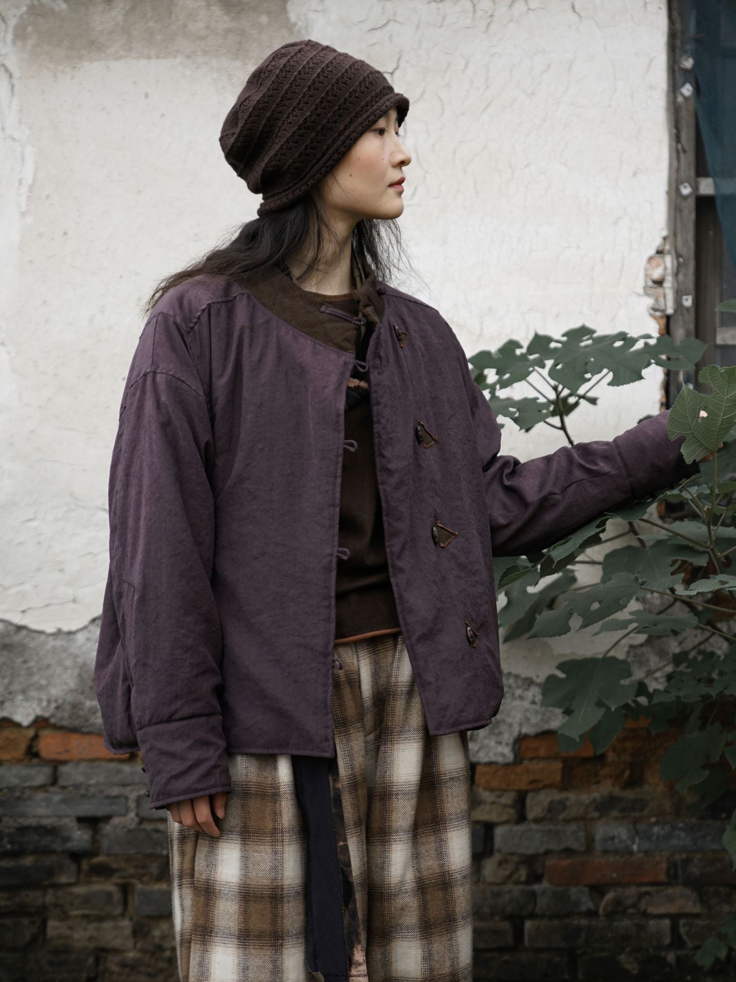 ２色展開◇軽量  暖か ドロップショルダー スタンドカラー 中綿ジャケット◇