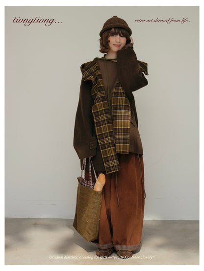 ２色展開◇ダブルフェイスウール×ヤク×シルクで暖かドロップショルダーゆったり フーディーコート◇