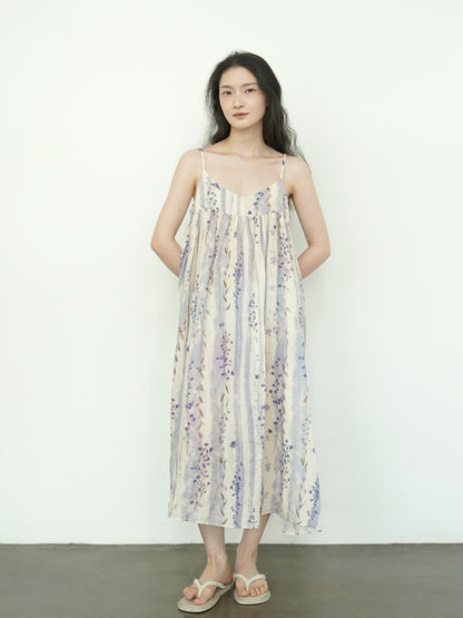 ◇水彩プリントラミー ギャザーキャミソールワンピース◇