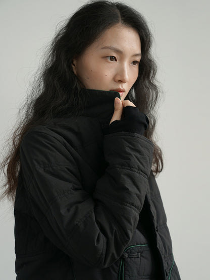 ２色展開◇軽量  暖か コットン スタンドカラー 中綿ジャケット◇