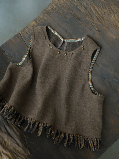 ◇2色展開◇コットンフリンジ  プリミティブベスト◇