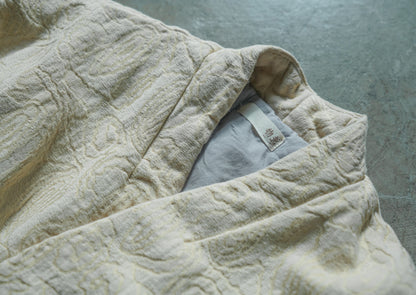 ◇ジャガードコットン中綿ノーカラージャケット◇