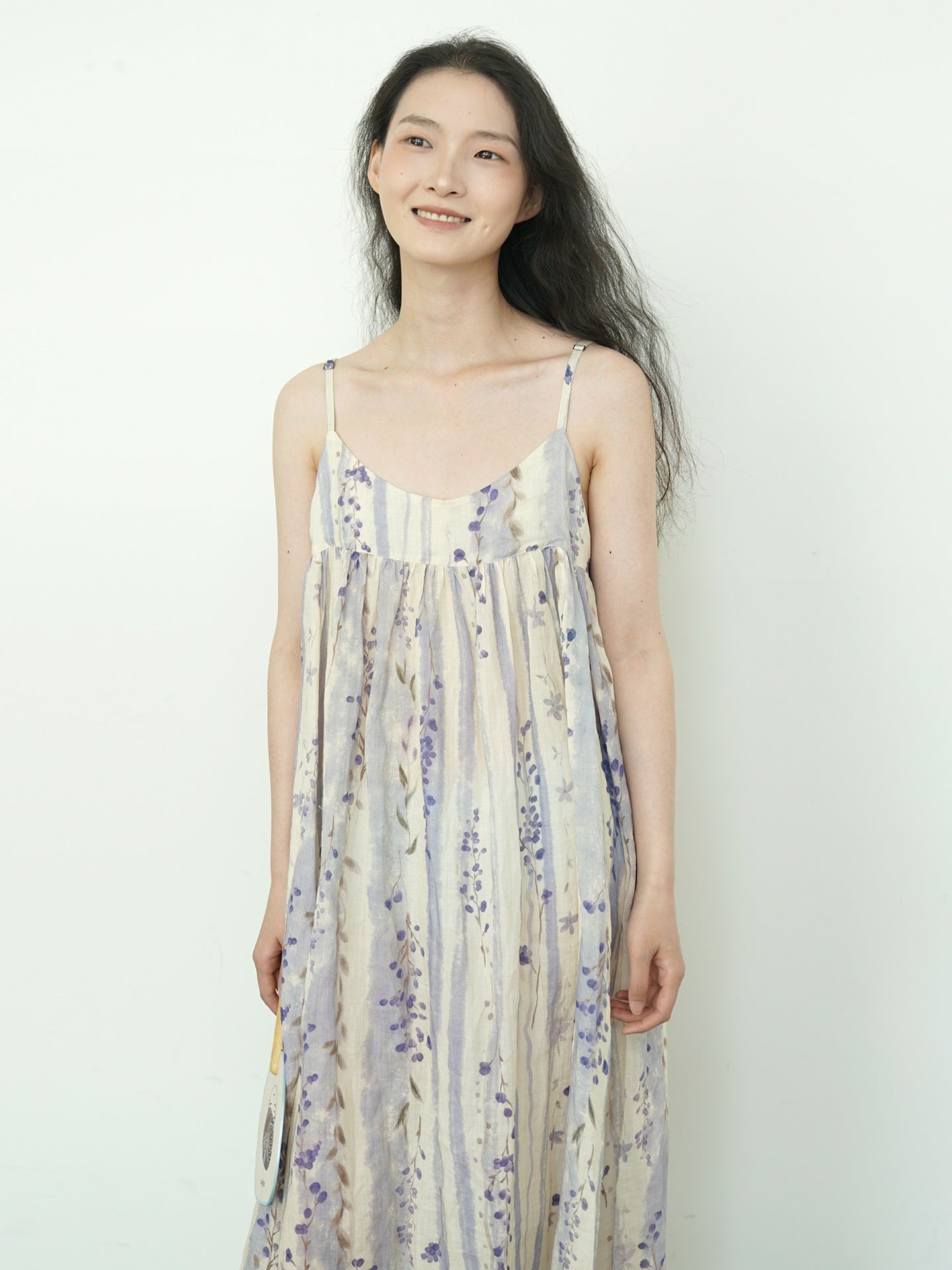 ◇水彩プリントラミー ギャザーキャミソールワンピース◇