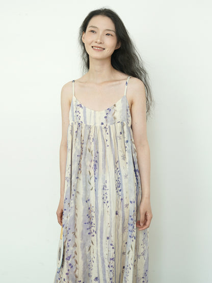 ◇水彩プリントラミー ギャザーキャミソールワンピース◇