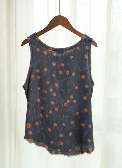 3色展開△フラワープリント コットン タンクトップ▽