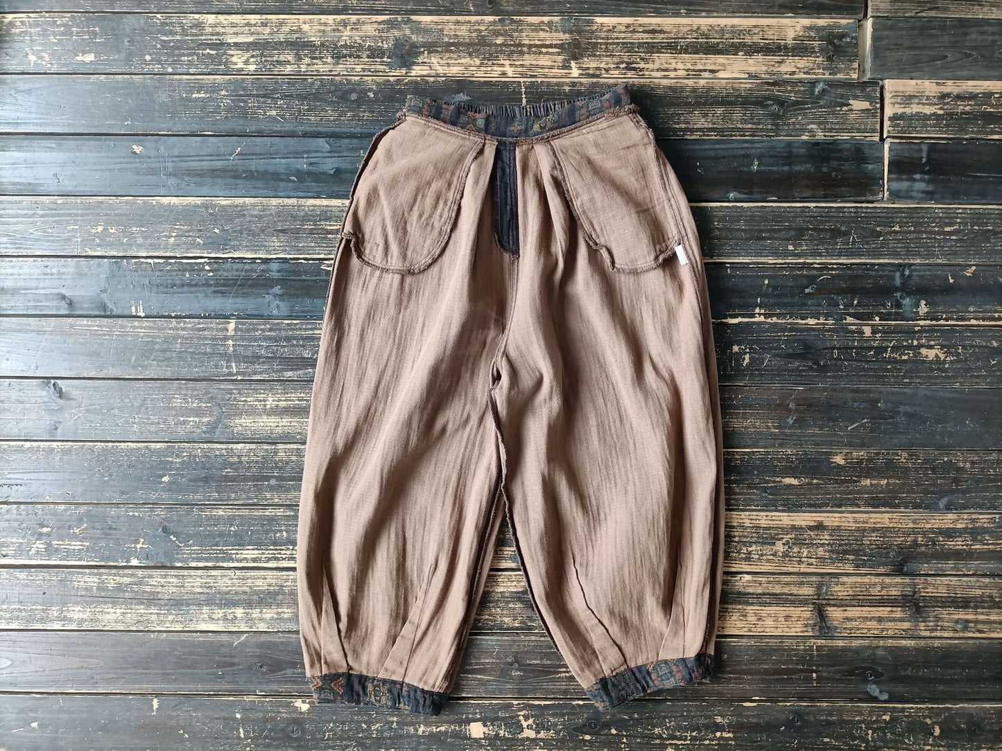 ◇程良いバルーンシルエット◇エスニックパターン コットン イージーパンツ◇