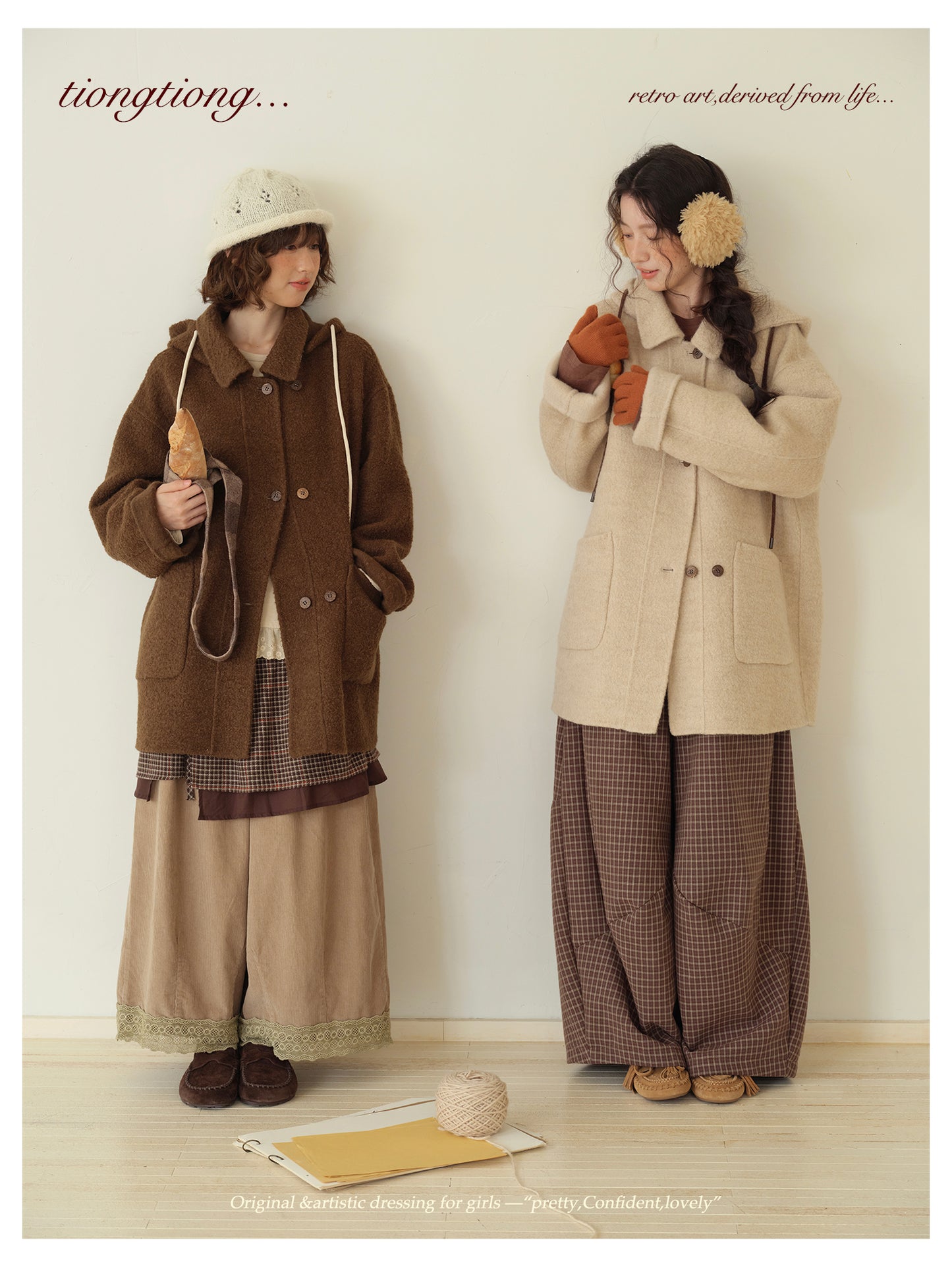 ２色展開◇ダブルフェイスウールで暖かドロップショルダーゆったり ショートコート◇