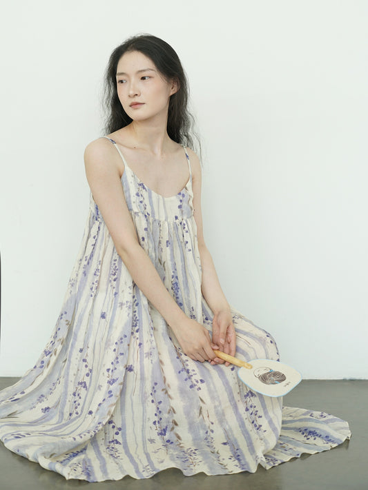◇水彩プリントラミー ギャザーキャミソールワンピース◇