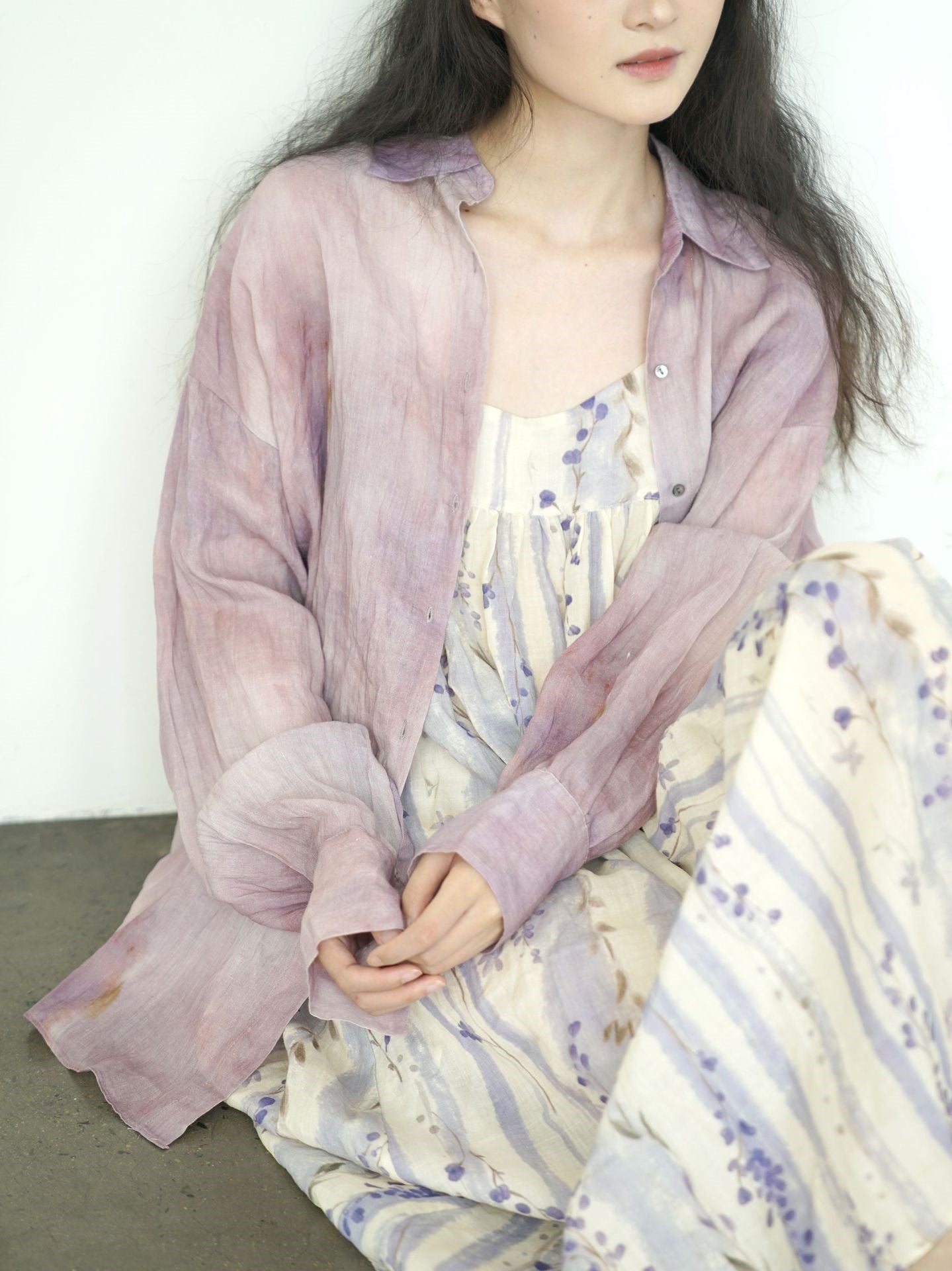 ◇水彩プリントラミー ギャザーキャミソールワンピース◇
