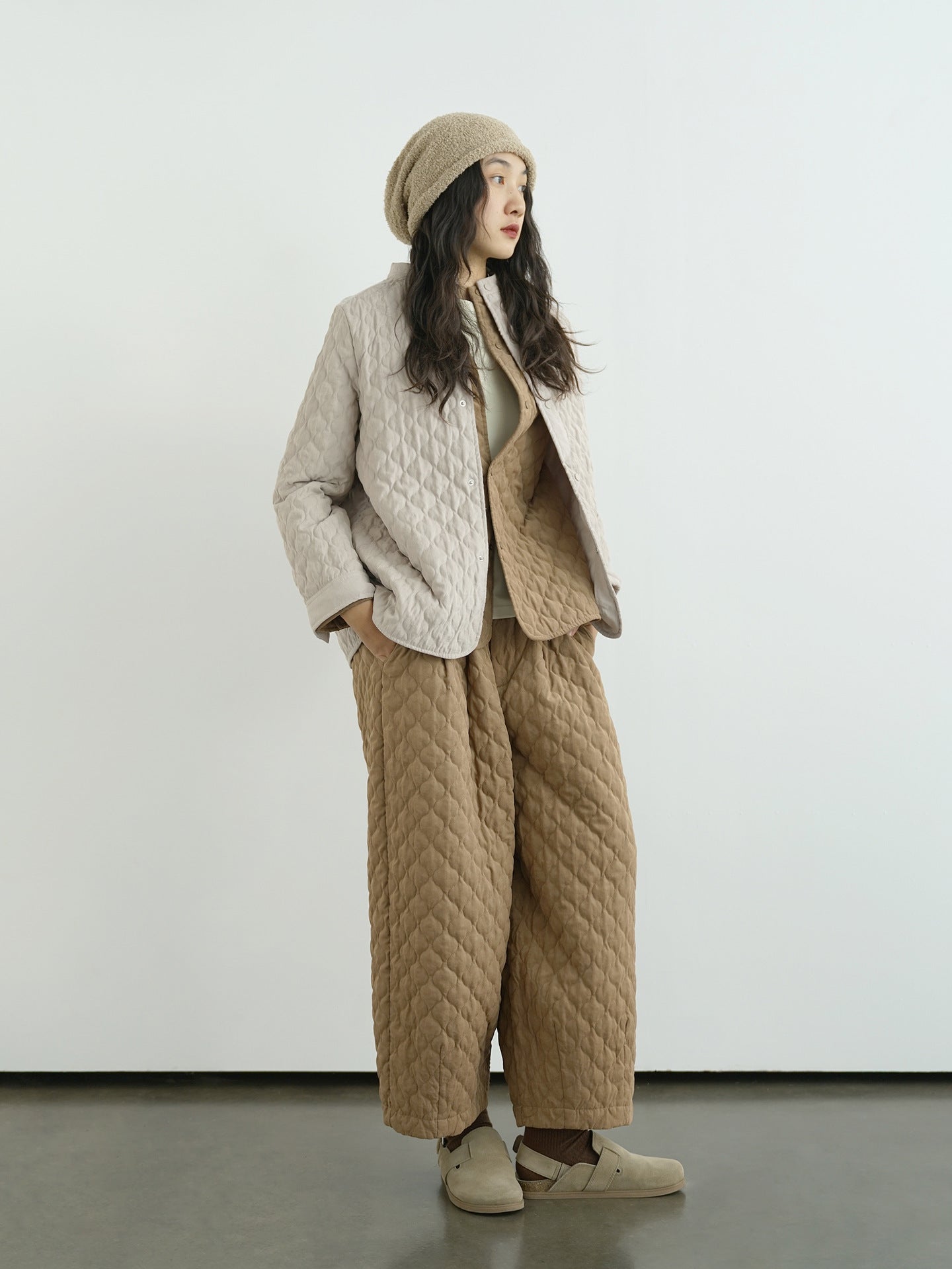 6色展開◇中綿バンドカラーシャツ◇