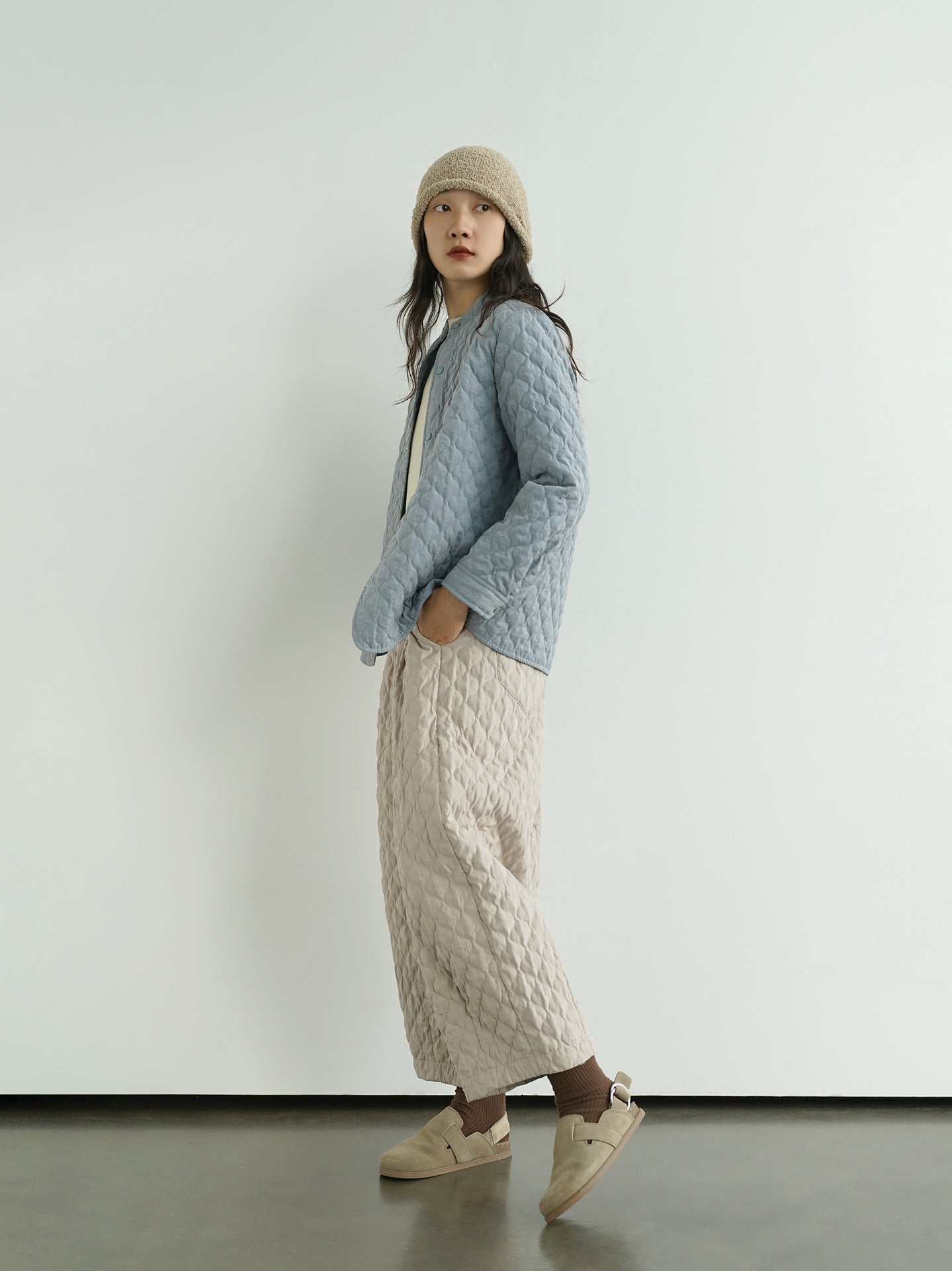 6色展開◇中綿バンドカラーシャツ◇