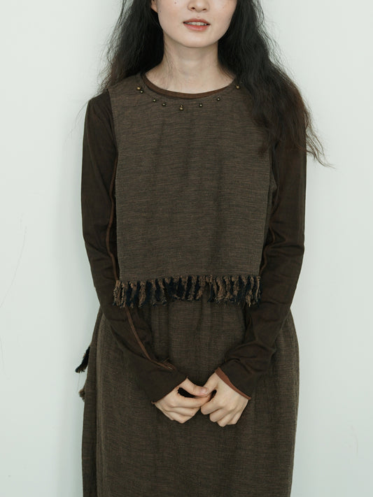 ◇2色展開◇コットンフリンジ  プリミティブベスト◇