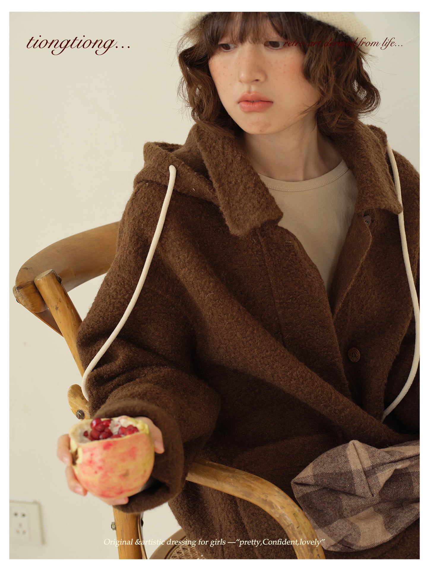 ２色展開◇ダブルフェイスウールで暖かドロップショルダーゆったり ショートコート◇