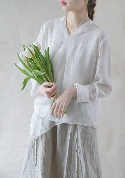 ◇ハイカウントラミー ショートカシュクールシャツ◇
